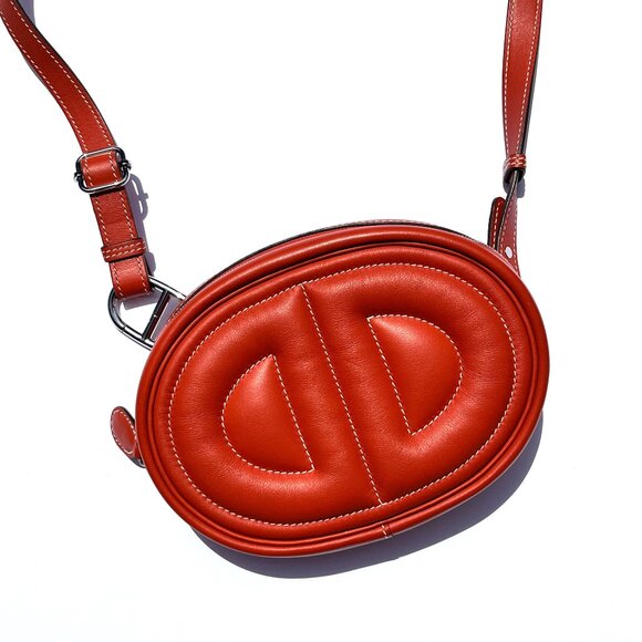 HERMES Terre Battue Orange Swift Leather In The Loop Waist Belt Bum Bag - Picture 16 of 16